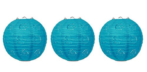 Buy Beistle 3 Piece 8" Lace Paper Lanterns, Turquoise for only $10.19 byBeistle