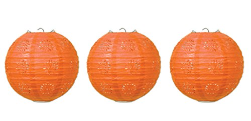 Buy Beistle 3 Piece  8" Orange Paper Lace Lanterns For Birthday Party Decorations for only $10.19 byBeistle