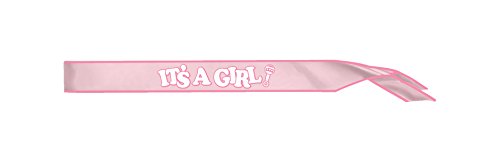 Buy Beistle It's A Girl Baby Shower Satin Sash, 33" x 4", Pink/Light Pink/White for only $5.99 by[product_brand]