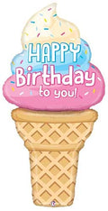 Buy  Betallic 60" Happy Birthday Ice-Cream Foil Shape Helium Balloon 1ct for only $13.99 by Betallic