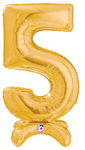 Buy Betallic MEGALoons Standup Number Five 25" Gold Foil Shape Balloon | One Pack (Number Five) for only $6.64 byBetallic