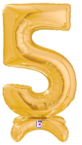 Buy Betallic MEGALoons Standup Number Five 25" Gold Foil Shape Balloon | One Pack (Number Five) for only $6.64 byBetallic