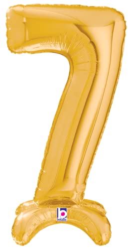Buy Betallic Megaloons Standup Number Seven 25" Gold Foil Shape Balloon | One Pack (Number Seven) for only $6.64 byBetallic