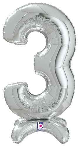 Buy Betallic Standup Number 25" Silver Foil Shape Balloon | One Pack (Number 3) for only $6.64 byBetallic