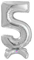 Buy Betallic Standup Number 25" Silver Foil Shape Balloon | One Pack (Number 5) for only $6.99 by[product_brand]