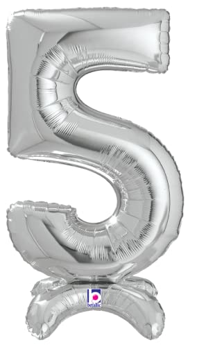 Buy Betallic Standup Number 25" Silver Foil Shape Balloon | One Pack (Number 5) for only $6.99 by[product_brand]