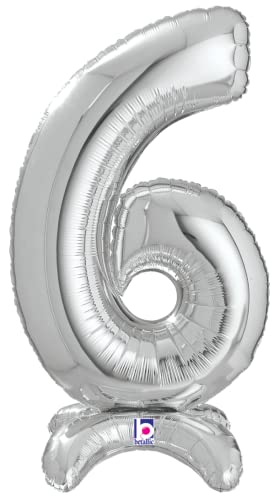 Buy Betallic Standup Number 25" Silver Foil Shape Balloon | One Pack (Number 6) for only $6.64 byBetallic