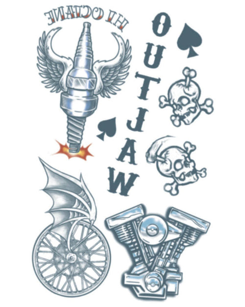 Buy Biker Outlaws Temporary Tattoo Kit for only $12.99 by Tinsley Transfers