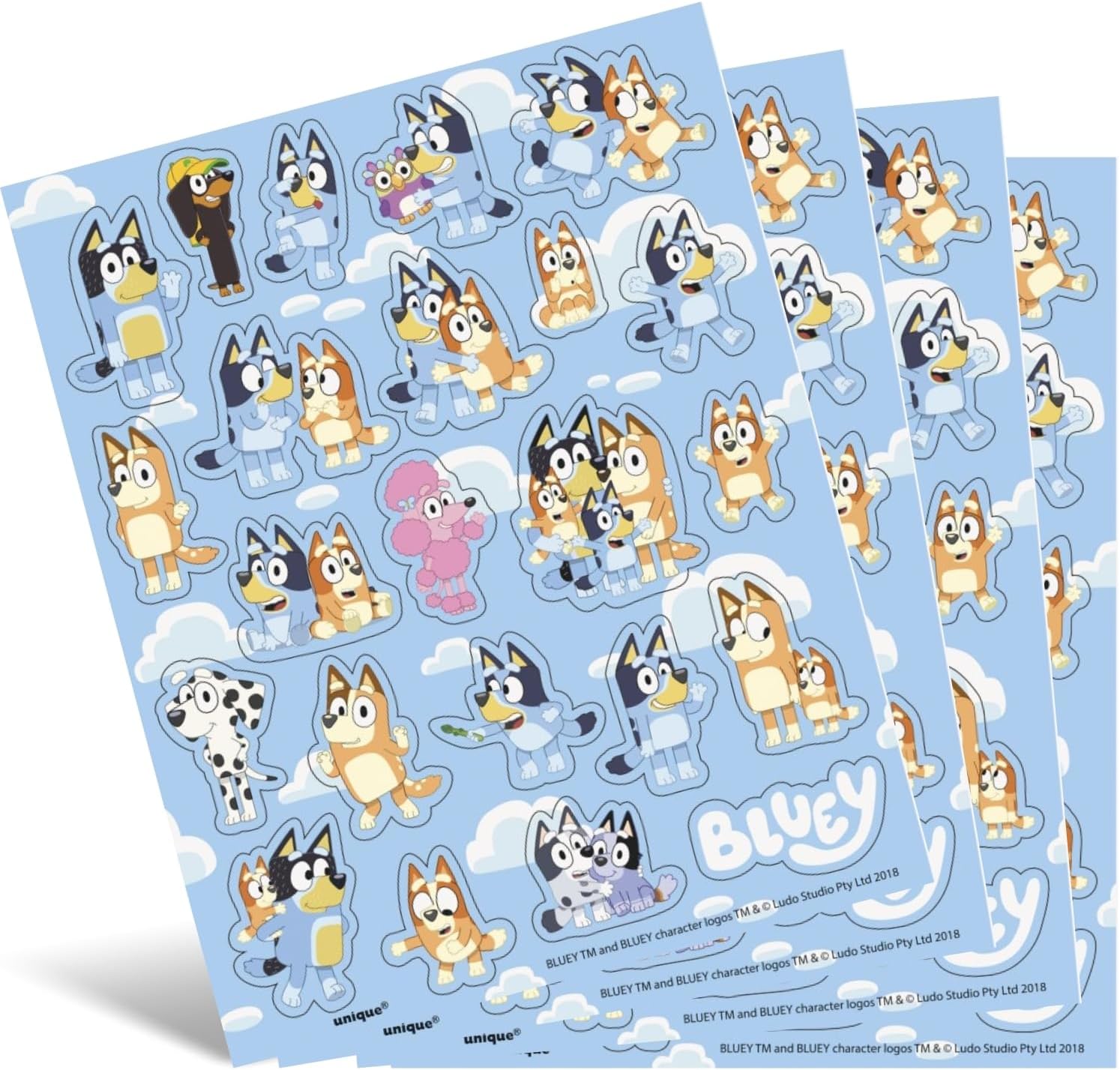 Buy Bluey Sticker Sheet Favors  4ct for only $1.99 by Unique