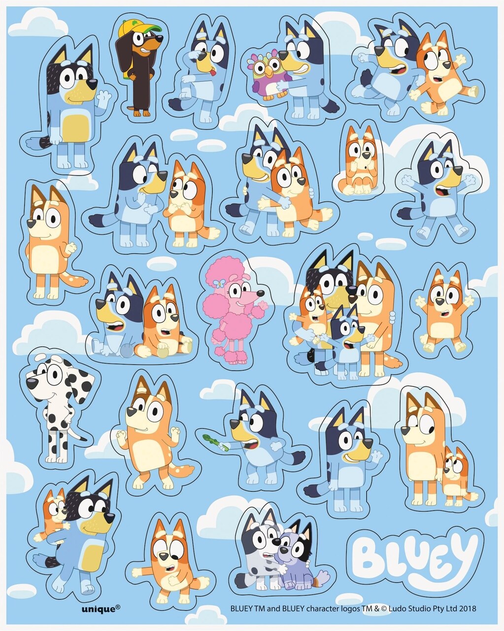 Buy Bluey Sticker Sheet Favors  4ct for only $1.99 by Unique