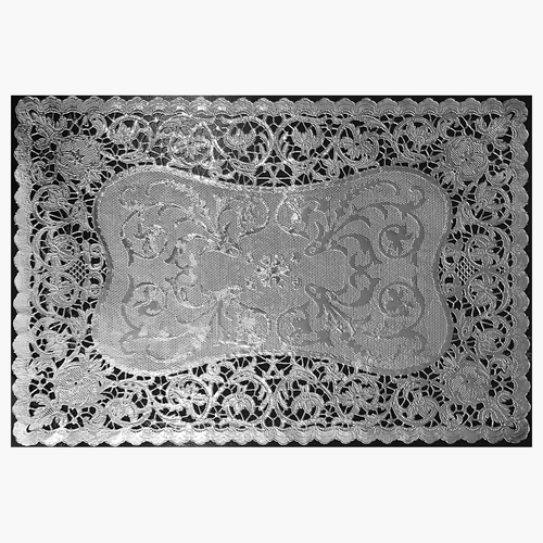 Buy Bobbin French 9.75"x14.5" Rectangular Silver Foil Placemats (6 count) for only $14.99 by Royal Lace