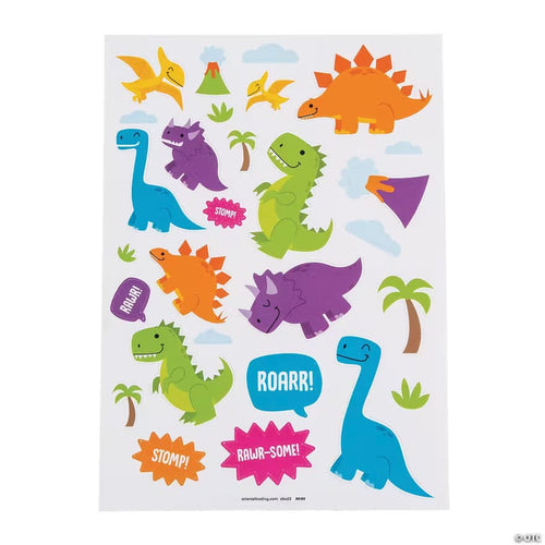 Buy Bright Colors Trendy Dinosaur Paper Sticker Sheet (1count) for only $0.99 by Unique