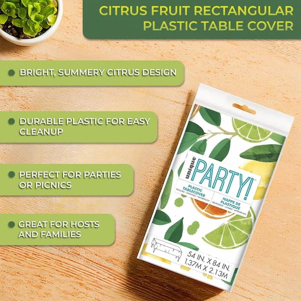 Buy Citrus Fruit Rectangular Plastic Table Cover  54" x 84" for only $3.99 by Unique