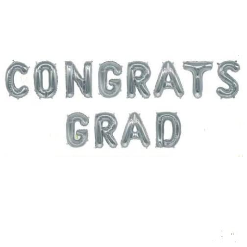 Buy Congrats Grad – 16" Silver Letter Balloon Kit for only $3.99 by Anagram