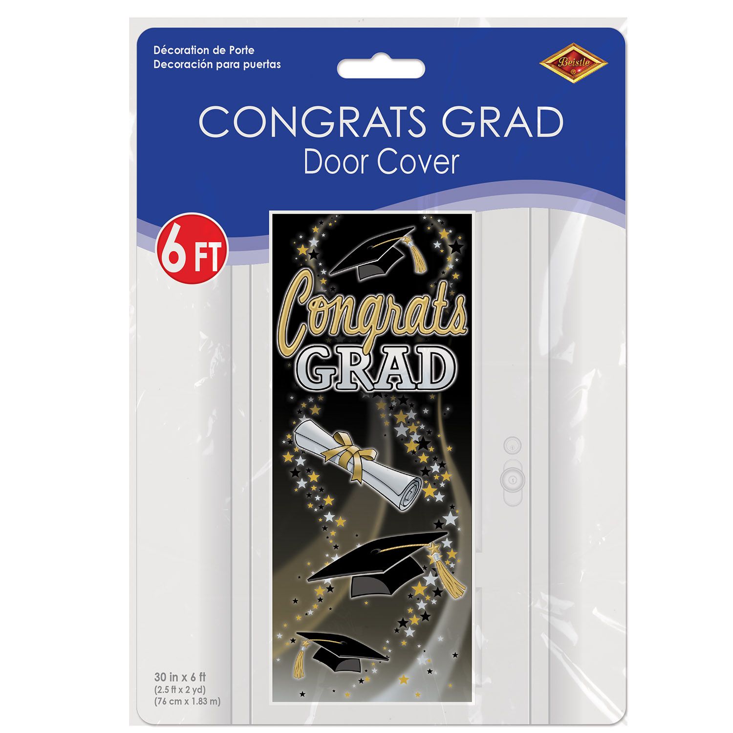 Buy Congrats Grad Plastic Door Cover - Graduation Party Decoration for only $6.79 byBeistle