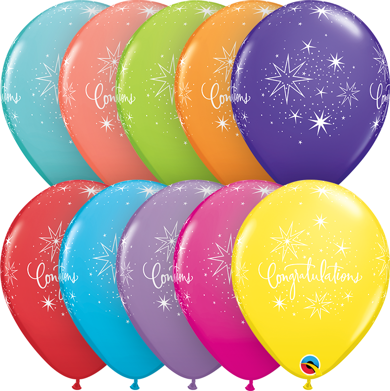 Buy Congratulations Elegant Assorted Colors 11" Latex Balloons 6ct for only $4.99 by Qualatex Balloons