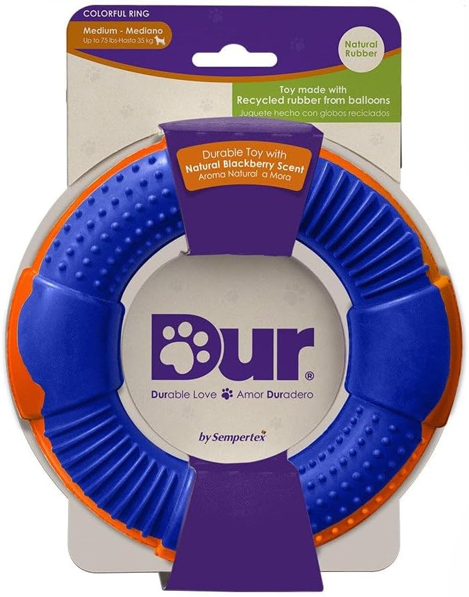Buy Dur Dog Toys - Medium Ring in Blue & Orange - Created From Recycled Balloons for only $24.99 by Sempertex Balloons