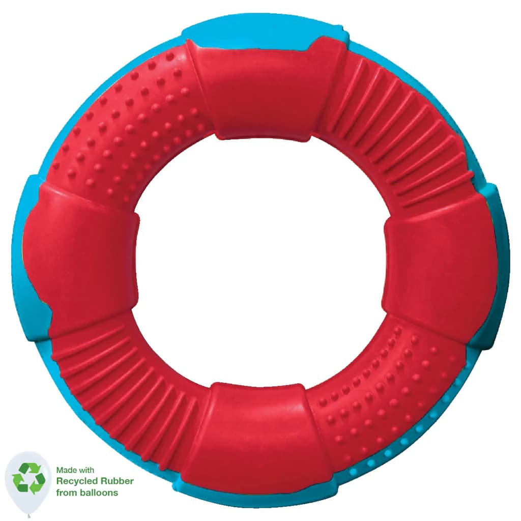 Buy Dur Dog Toys - Medium Ring in Red & Caribbean Blue - Created From Recycled Balloons for only $24.99 by Sempertex Balloons