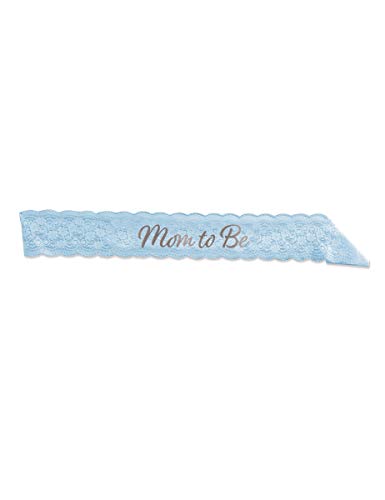 Buy Generique -"Mom To Be" Lace Sash | Blue | Embroidered | 1 Pc" for only $6.34 by Beistle