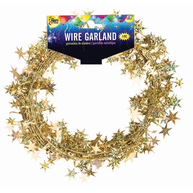 Buy Gold Holographic Star 25' Wire Garland for only $4.49 byRubies