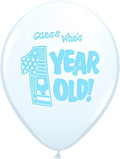 Buy  Guess Who's One (Boy) Bright White 12inch Round Printed Latex Balloons 8ct for only $3.79 byPartyMate
