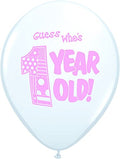 Buy Guess Who's One (Girl) Bright White 12inch Round Printed Latex Balloons 8ct for only $3.79 byPartyMate