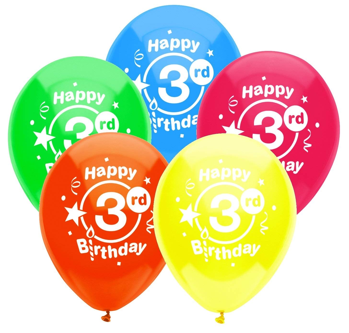 Buy Happy 3rd Birthday Party 12" Latex Balloons 8ct for only $3.79 byPioneer Balloons