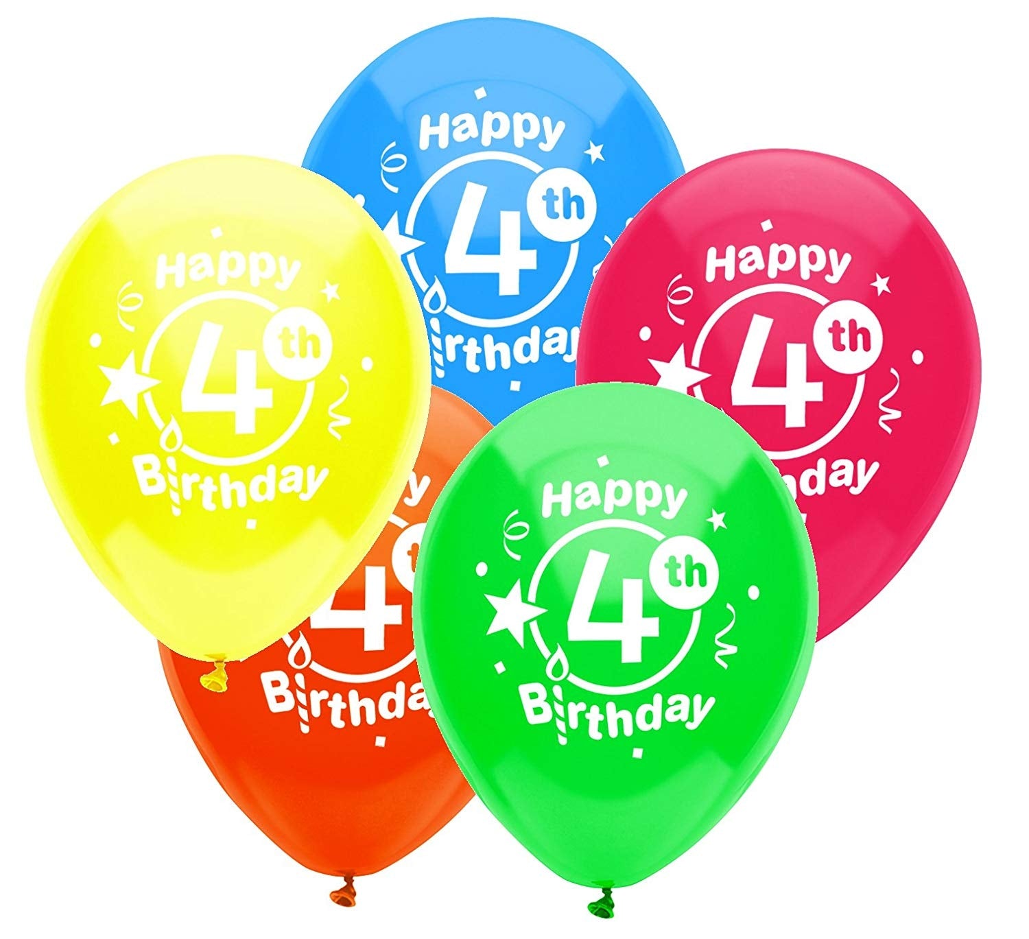 Buy Happy 4th Birthday Party 12" Latex Balloons 8ct for only $3.79 byPioneer Balloons