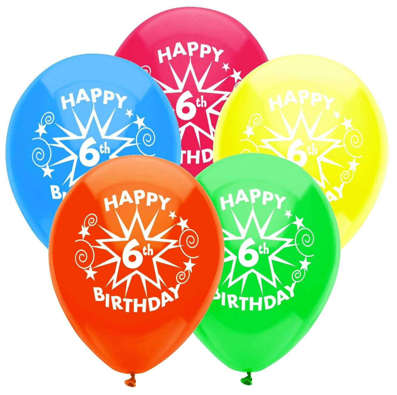 Buy Happy 6th Birthday 12inch Latex Balloons 8ct for only $3.79 byPioneer Balloons