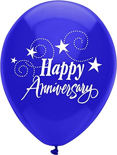 Buy Happy Anniversary Stars 12inch Printed Latex Balloons 8ct for only $3.79 byPioneer Balloons