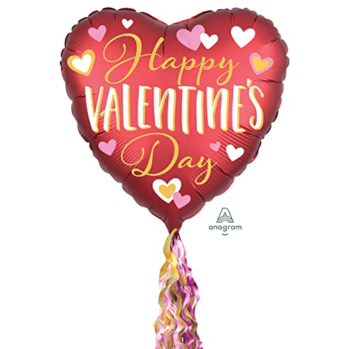 Buy Happy Valentine's Day Lined with Gold Mylar Party Foil Balloon, 84" for only $10.99 by Anagram