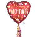 Buy Happy Valentine's Day Lined with Gold Mylar Party Foil Balloon, 84" for only $10.99 by Anagram
