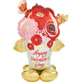Buy Happy Valentine's Day Satin Painted Flowers  53" Airloonz Foil Balloon for only $15.99 byAnagram
