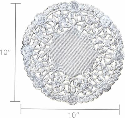 Buy Hygloss 10" Silver Foil Round Doilies (12 count) for only $9.99 by Hygloss