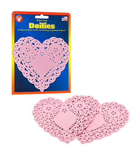 Buy Hygloss 4" Pink Lace Heart Paper Doilies 100ct for only $7.19 byHygloss