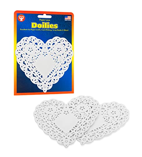 Buy Hygloss 4" White Heart Paper Lace Dollies (36 count) for only $4.05 byHygloss