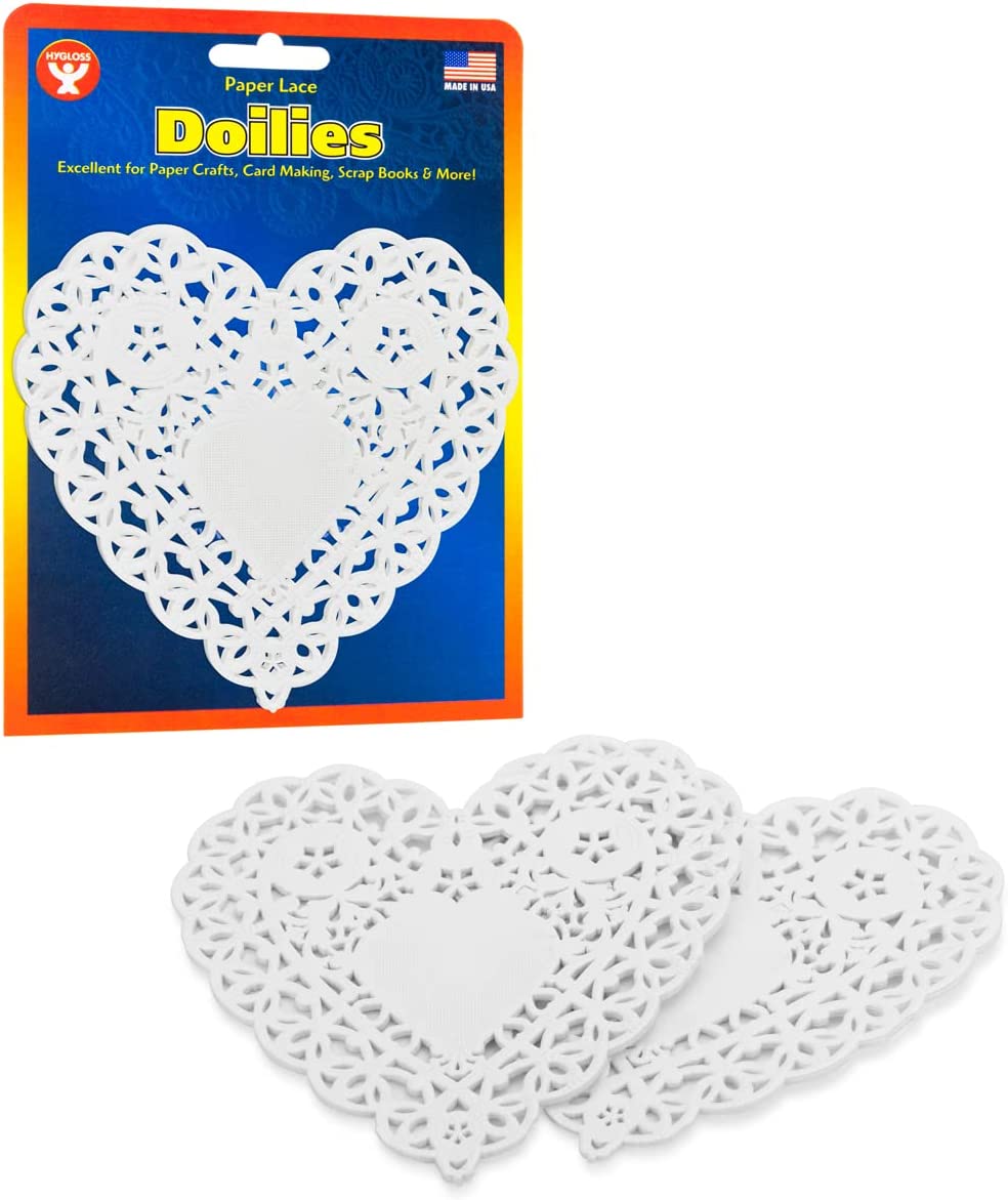 Buy Hygloss 4" White Heart Paper Lace Dollies (36 count) for only $4.05 byHygloss