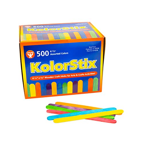 Buy Hygloss  4.5" Colored Craft Sticks – Vibrant Wood Popsicle Sticks Mixed Colors 500 for only $11.69 byHygloss