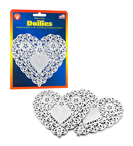 Buy Hygloss Heart Doilies - 4" Silver Foil Doilies 12ct for only $10.99 by Hygloss