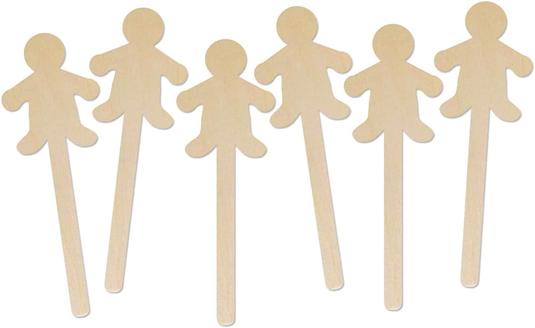 Buy Hygloss Natural Wood Popsicle Sticks People Shape - 6.25"   25 Pcs for only $8.99 byHygloss