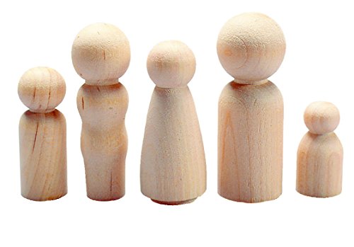 Buy Hygloss Products Brown Wood Peg Craft Paintable Birchwood Doll People – Assorted Family, 10pcs   for only $5.39 byHygloss