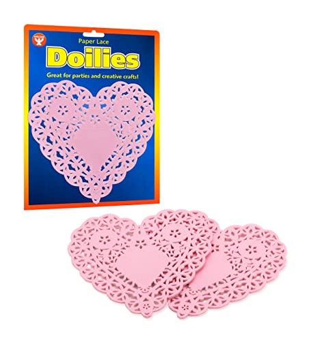 Buy Hygloss Products Heart Paper Doilies – 6 Inch Pink Lace Doily for Decorations, Crafts, Parties, 36 Pack for only $9.89 byHygloss