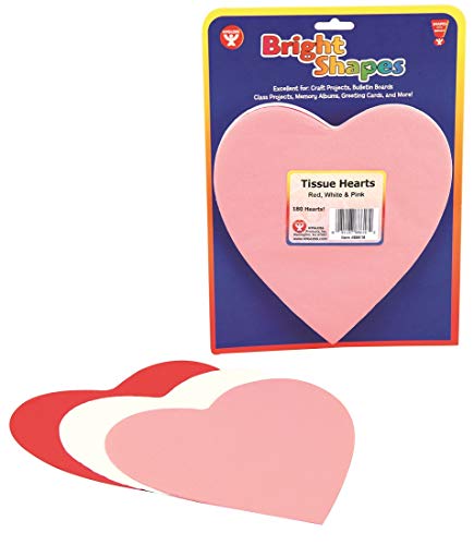 Buy  Hygloss Products Tissue Paper Hearts - 6" Red, White & Pink  180 Pcs for only $11.69 byHygloss