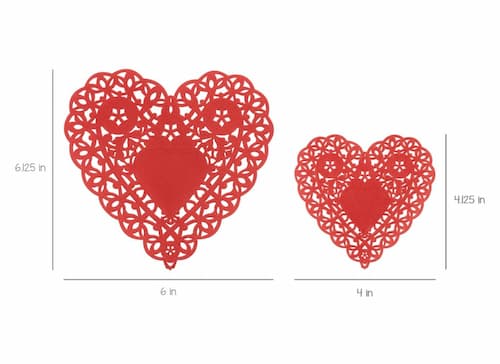  4-Inch and 6-Inch Heart Paper Doilies (96 count) for only $10.79 byHygloss