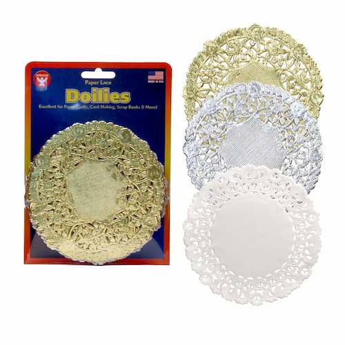 Buy Hygloss Round Paper Doilies Assorted, 4-Inch, White, Gold and Silver 100ct  for only $10.79 byHygloss