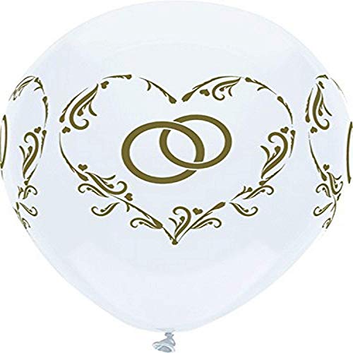 Buy Interlocked Wedding Rings Bright White 12 inch Printed Latex Balloons 6ct for only $4.99 byQualatex Balloons