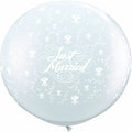 Buy Just Married Flowers Around 3' Latex Clear Balloons (2 count) for only $12.99 byQualatex Balloons