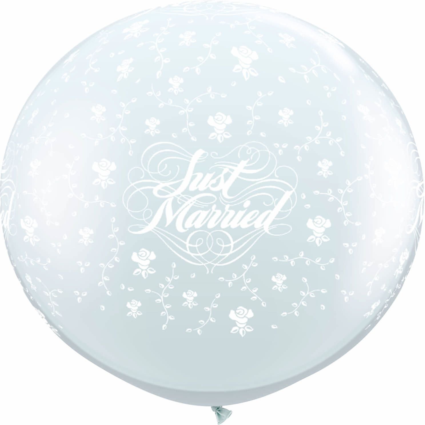 Buy Just Married Flowers Around 3' Latex Clear Balloons (2 count) for only $12.99 byQualatex Balloons