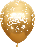 Buy Kalisan 12" Happy Birthday All Around Mirror Gold Latex Balloons (25 count) for only $14.99 by Kalisan