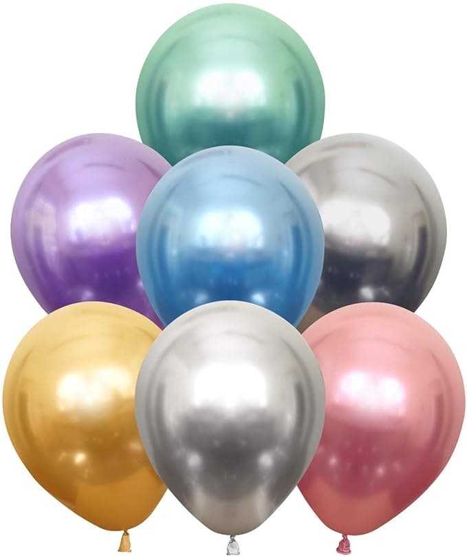 Buy Kalisan 12" Mirror Chrome Assorted Latex Balloons (50 count) for only $19.99 by Kalisan